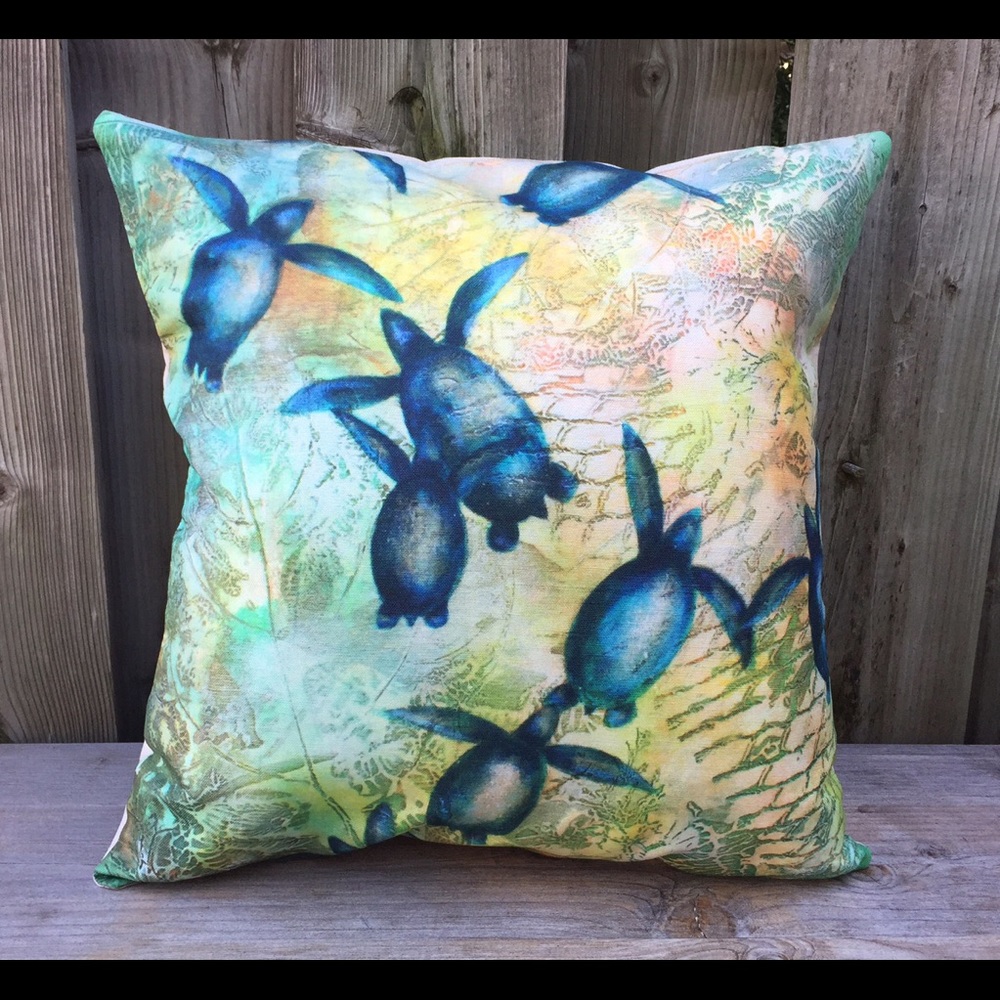 Handmade pillow, marine inspired, New